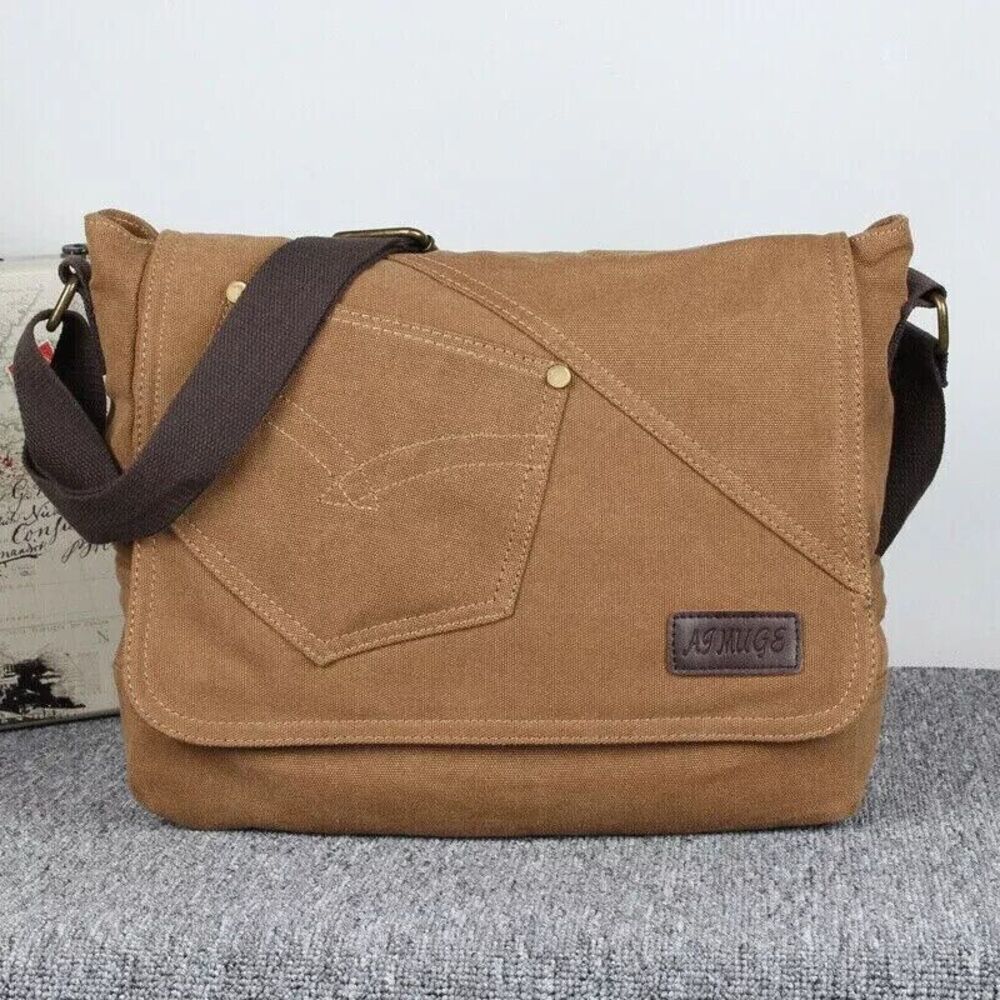 Messenger Bag Canvas Satchel Crossbody Shoulder Bag Handbag Bookbag